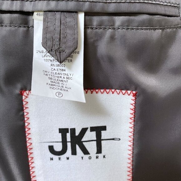 JKT NEW YORK Mens Jacket 46R Navy Blue Blazer Layered w/ Removable Collar Vest - Picture 10 of 14
